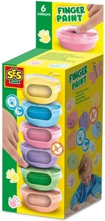 SES Creative pasteļtoņu pirkstu krāsas 6 gab. (45 ml)