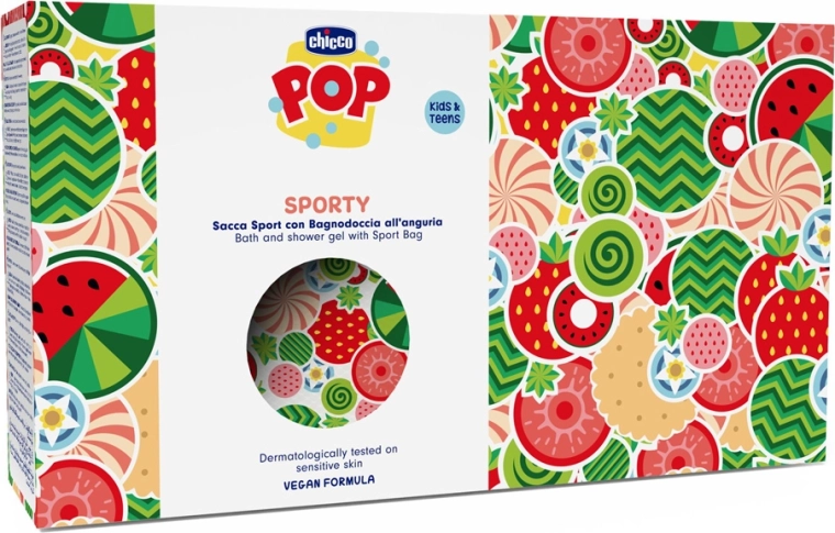 Chicco POP dušas un vannas želeja Watermelon splash 300 ml ar sportisku maciņu