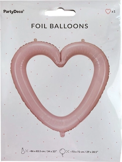 Pink foil heart balloon – photo frame 86 × 83 cm