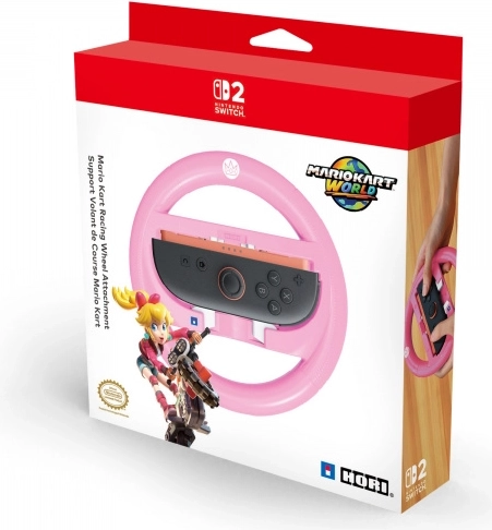 HORI steering wheel attachment for Nintendo Switch and Switch 2 Peach