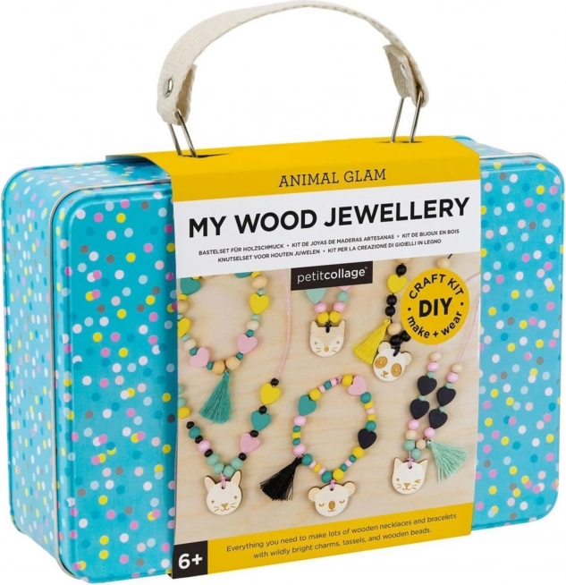 Creative Wooden Jewelry Kit with Animals