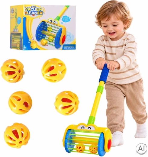 Children's ball-collecting push toy with 5 balls