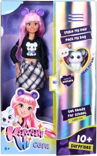 Kawaii Hi lelle Cora ar dzīvnieciņu Kurumi