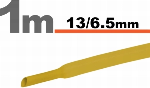 Yellow heat-shrink tubing 13/6.5 mm