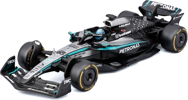 Bburago Formula 1 modelis Mercedes‑AMG Petronas W16 2025 Džordžs Rasels akrila kastē (1:43)