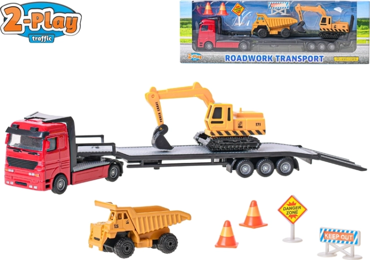 2-Play Traffic construction loader 25 cm – metal and plastic, freewheel