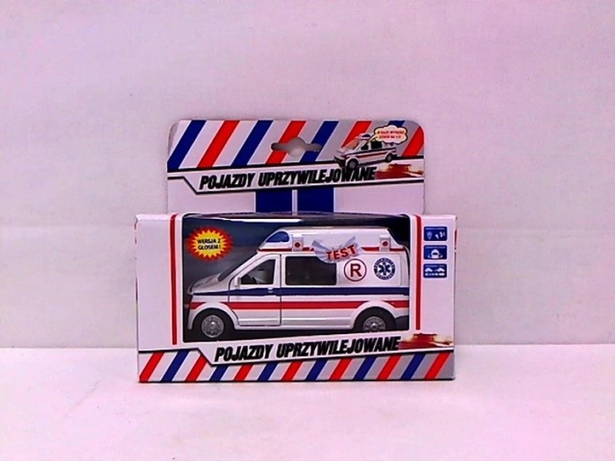 Ambulance van with sound and light 14 cm