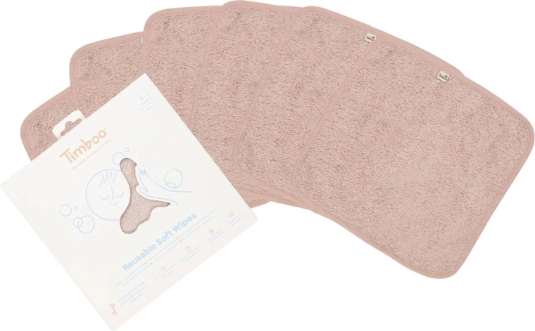 Timboo atkārtoti lietojamas mīkstas salvetes Misty Rose (6 gab.)