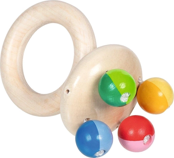 Koka grabulis rokai Touch ring rattle rainbow – 1 gab.
