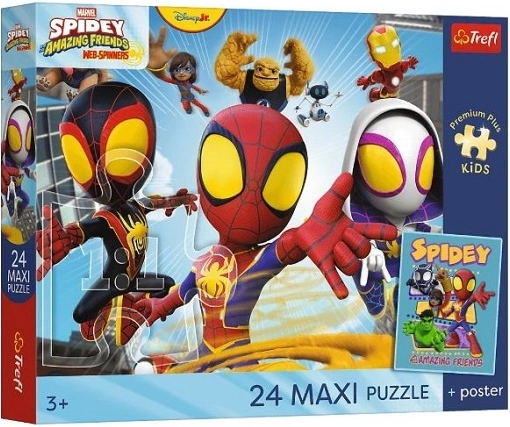 Maxi puzle 24 gab. Premium Plus Kids Spidey un viņa apbrīnojamie draugi