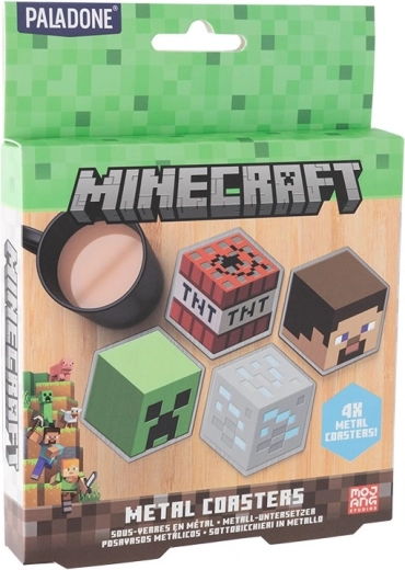 Minecraft metal coasters – set of 4 pcs