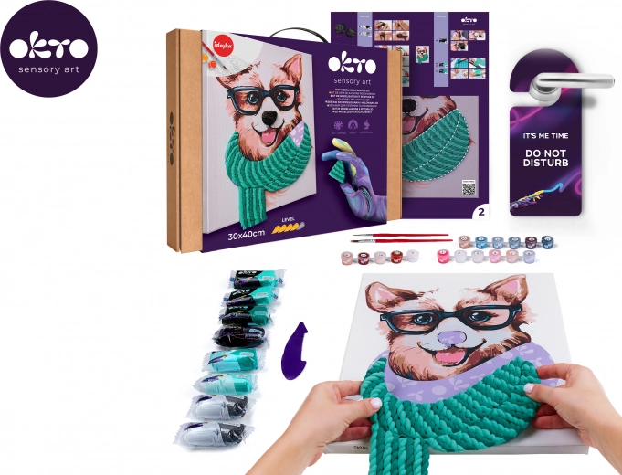 Okto gleznošana pēc numuriem un 3D modelēšana – glezna Fashion Corgi 30 × 40 cm