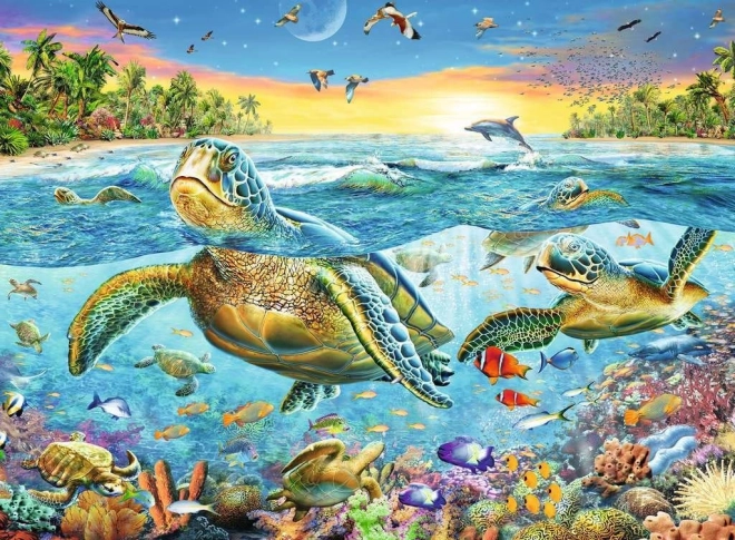 Ravensburger Puzzle Swim with Sea Turtles 100 Pieces