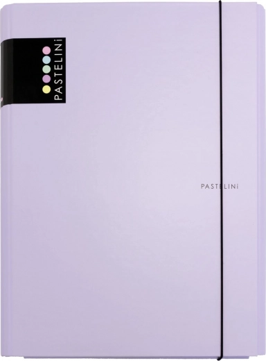 3-flap laminated folder with elastic band Pastelini – Purple