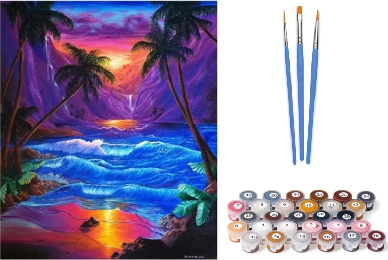 Norimpex Gleznošana pēc numuriem Eksotisks saulriets 40 × 50 cm