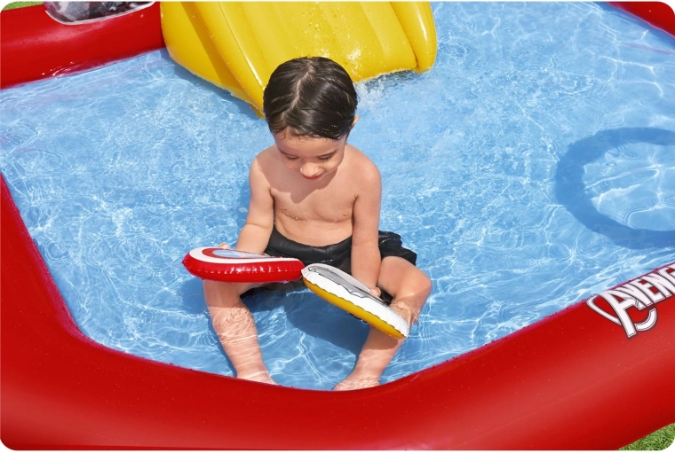 Slide and soft landing floor