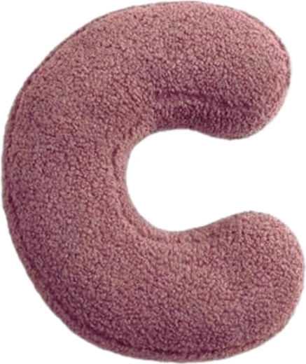 Mealini plīša burts C rozā – 1 gabals