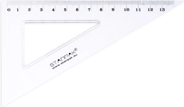 Trijstūra lineāls 13 cm