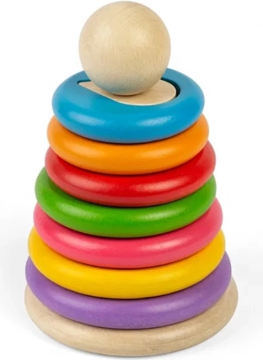 Bigjigs Toys koka uzmaucamais tornis ar formām