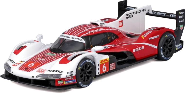 Bburago 1:43 Porsche 963 Nr. 6 – kolekcionāra modelis dāvanu kastītē