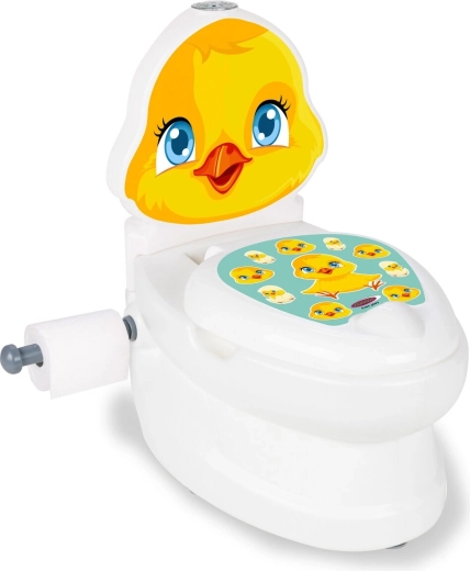 Bērnu podiņš JAMARA Chick ar skalošanas skaņu un tualetes papīra turētāju