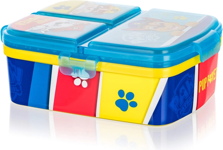 Bērnu uzkodu kārba PATROLA (PAW PATROL), ar nodalījumiem, 17,5 × 13 cm, ar klipšiem