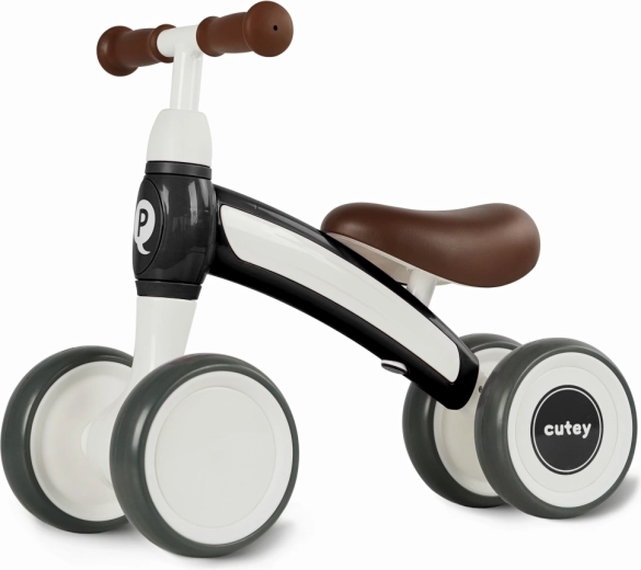 Qplay Cutey Retro bērnu atspēriena braucamrīks ar četriem riteņiem melnā krāsā