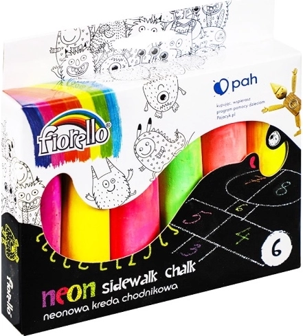 Neon chalk for kids – set of 6 pieces