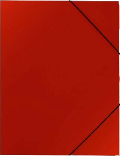 Plastic folder with elastic band A4, red