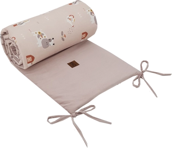 EKO gultiņas aizsargs Velvet My farm powder pink 180 × 35 cm