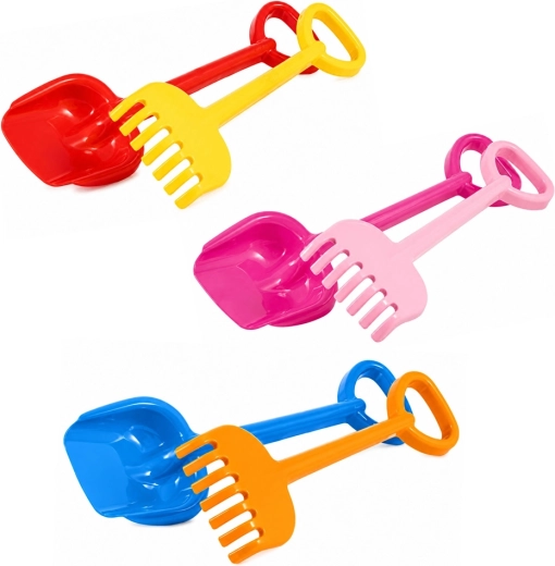 Large children's sand shovel and rake 55 cm – assorted colors