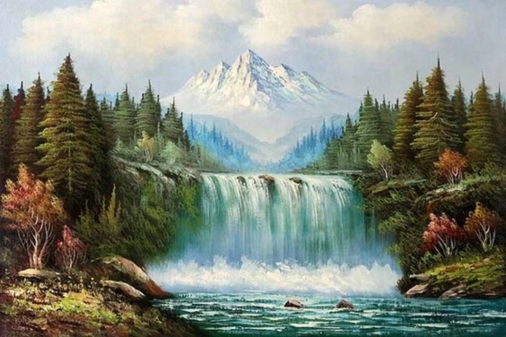 NORIMPEX Paint by Numbers Landscape with Waterfall and Mountain 40 × 50 cm