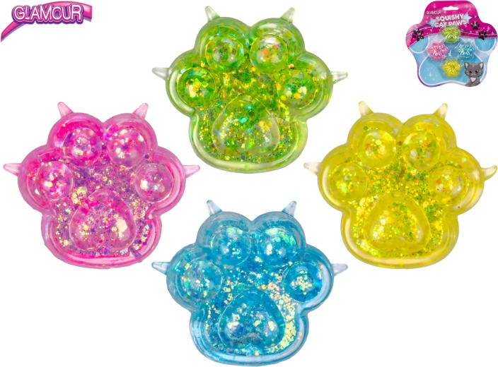 Glamour mini elastīgās matu gumijas ar kaķa ķepas motīvu Sugar (4 gab.)