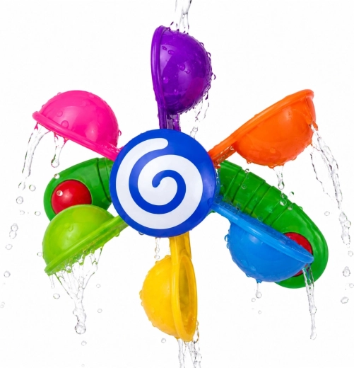 Water-powered spinning and eye-catching flow