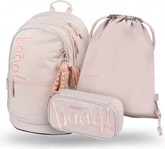 Baagl skolas komplekts Core Creamy – mugursoma, penālis un maisiņš
