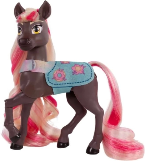 Brushable pink‑blonde mane