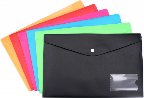 Plastic folder with snap button 36 × 26 cm