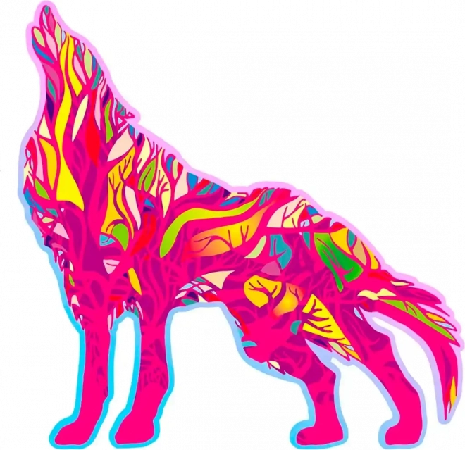 Wooden Puzzle Howling Wolf 250 Pieces