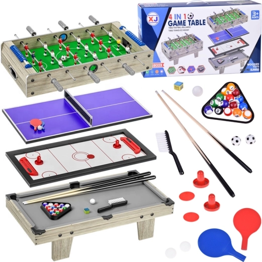 Tabletop game set 4-in-1 – foosball, air hockey, ping-pong and billiards