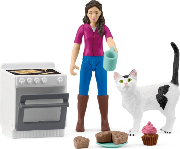 Maizniece ar kaķi – SCHLEICH Pocket Set rotaļu komplekts