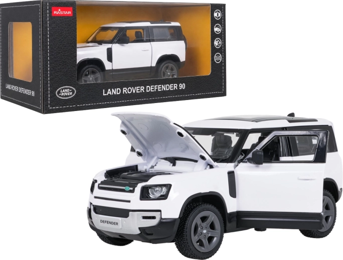 Metal model car Land Rover Defender 90 RASTAR – White