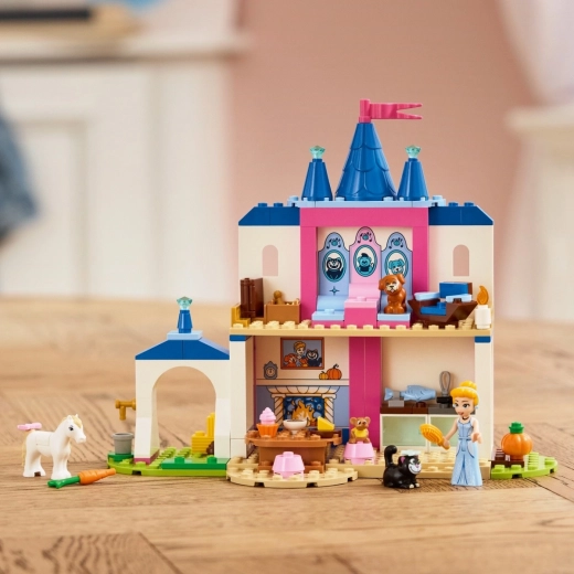 A castle with a stable and lots of accessories