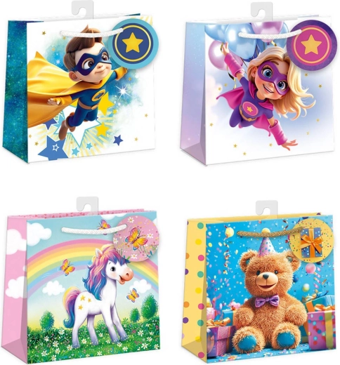 Argus paper gift bag 16 x 16 x 7.5 cm, mixed designs - 1 piece