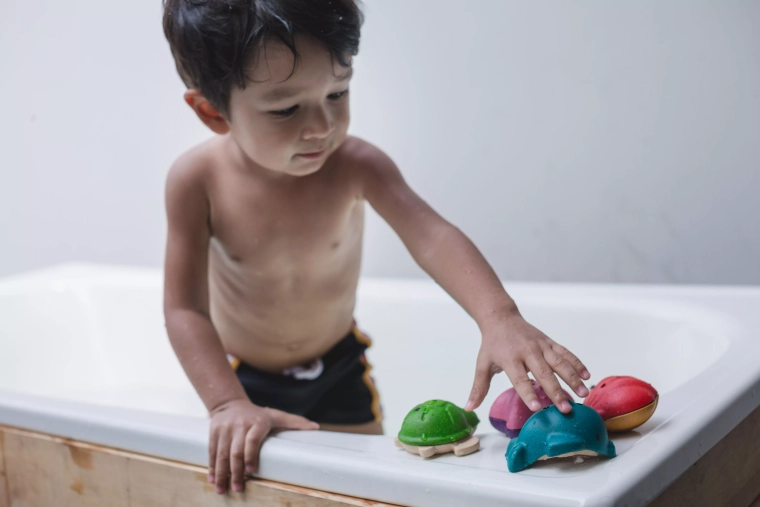Fun during bathing and in a baby tub