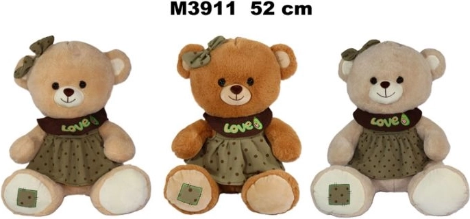 Plīša lācis kleitā, 52 cm – 1 gab.