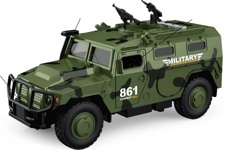 Military car with light and sound effects 25.5 cm