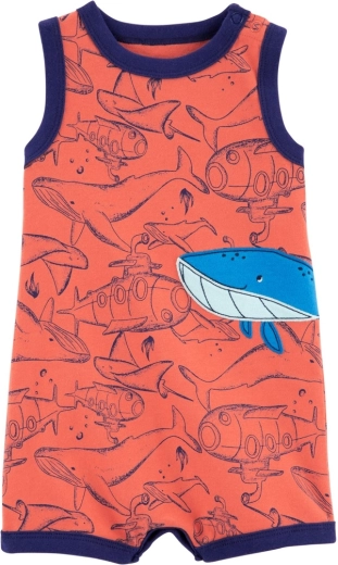 Carter's Orange Whale summer romper for boys – NB