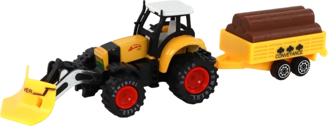 Tractor with Trailer Yellow Red
