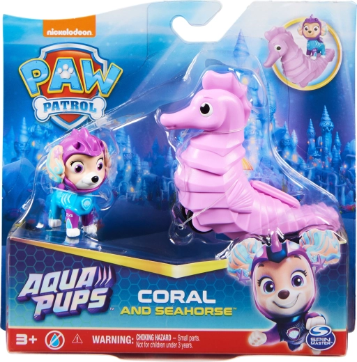 Paw Patrol Aqua Pups – figūriņa Coral un jūraszirdziņa transportlīdzeklis