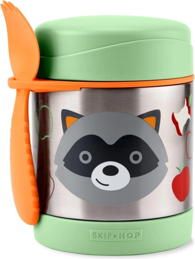 Skip Hop Zoo food thermos with spork – raccoon 325 ml